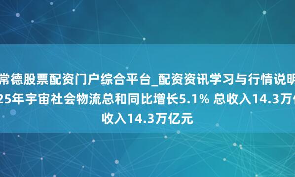 常德股票配资门户综合平台_配资资讯学习与行情说明 2025年宇宙社会物流总和同比增长5.1% 总收入14.3万亿元