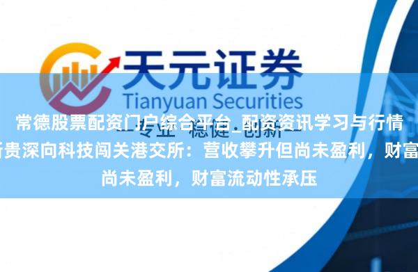 常德股票配资门户综合平台_配资资讯学习与行情说明 重卡新贵深向科技闯关港交所：营收攀升但尚未盈利，财富流动性承压