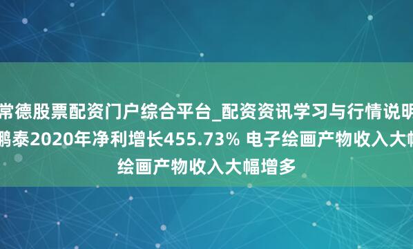 常德股票配资门户综合平台_配资资讯学习与行情说明 汉王鹏泰2020年净利增长455.73% 电子绘画产物收入大幅增多